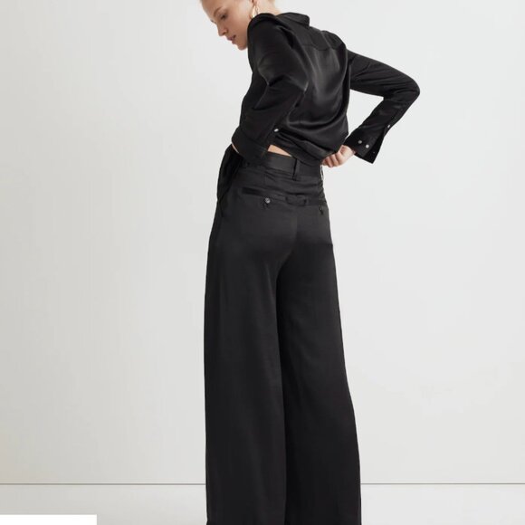 Madewell The Harlow Wide-Leg Pant in Satin 0P NWOT - Picture 2 of 6